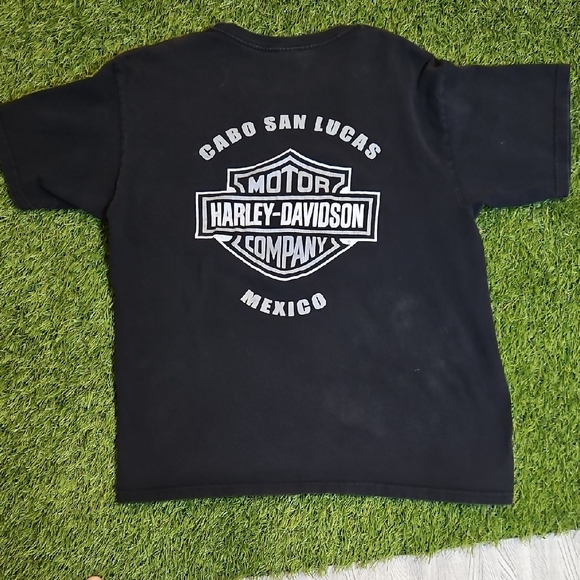 Harley-Davidson Other - Vintage Harley-Davidson Black Tee with White Logo Rare Made In Usa 00s
